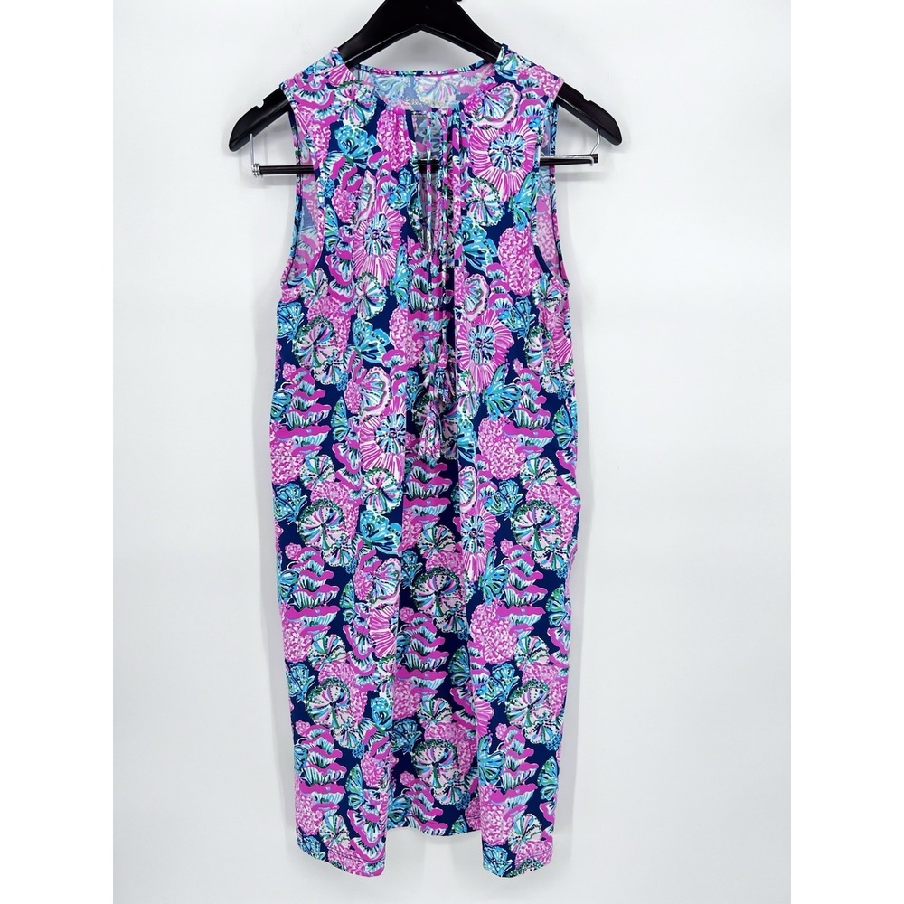 NWOT Lilly Pulitzer Johana Sleeveless Cover Up Oyster Bay Navy Shroom Size S